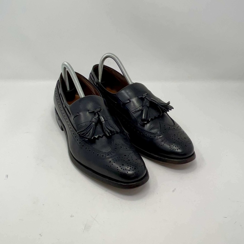 Allen Edmonds Arlington 3707 Mens 8B Black Leather Kiltie Tassel Wingtip Loafers
